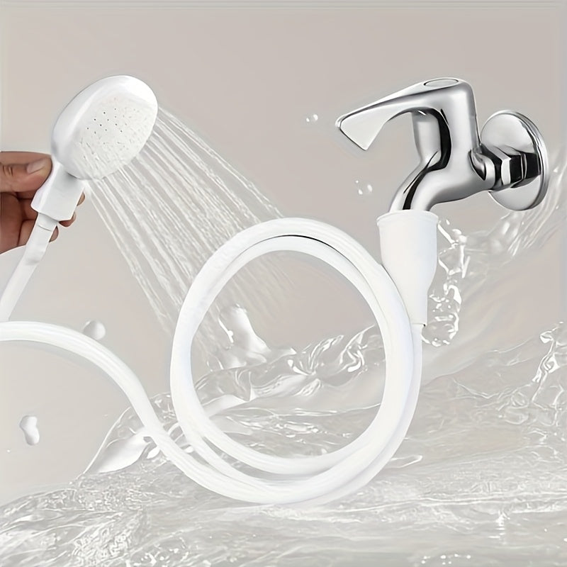 TEMU Portable And Easy-to-install Pet And Household Handheld Shower - Durable Plastic Faucet Accessory, With Full-body Spray Function, No Electricity