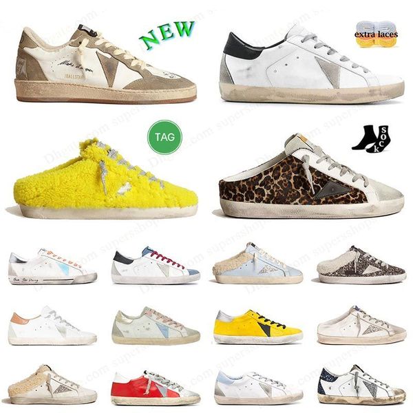 dirty star sneaker Shoes mid Star men women vintage platform Italy Brand pink Silver Sparkle Glitter fur slippers slide loafers Sneaker trai