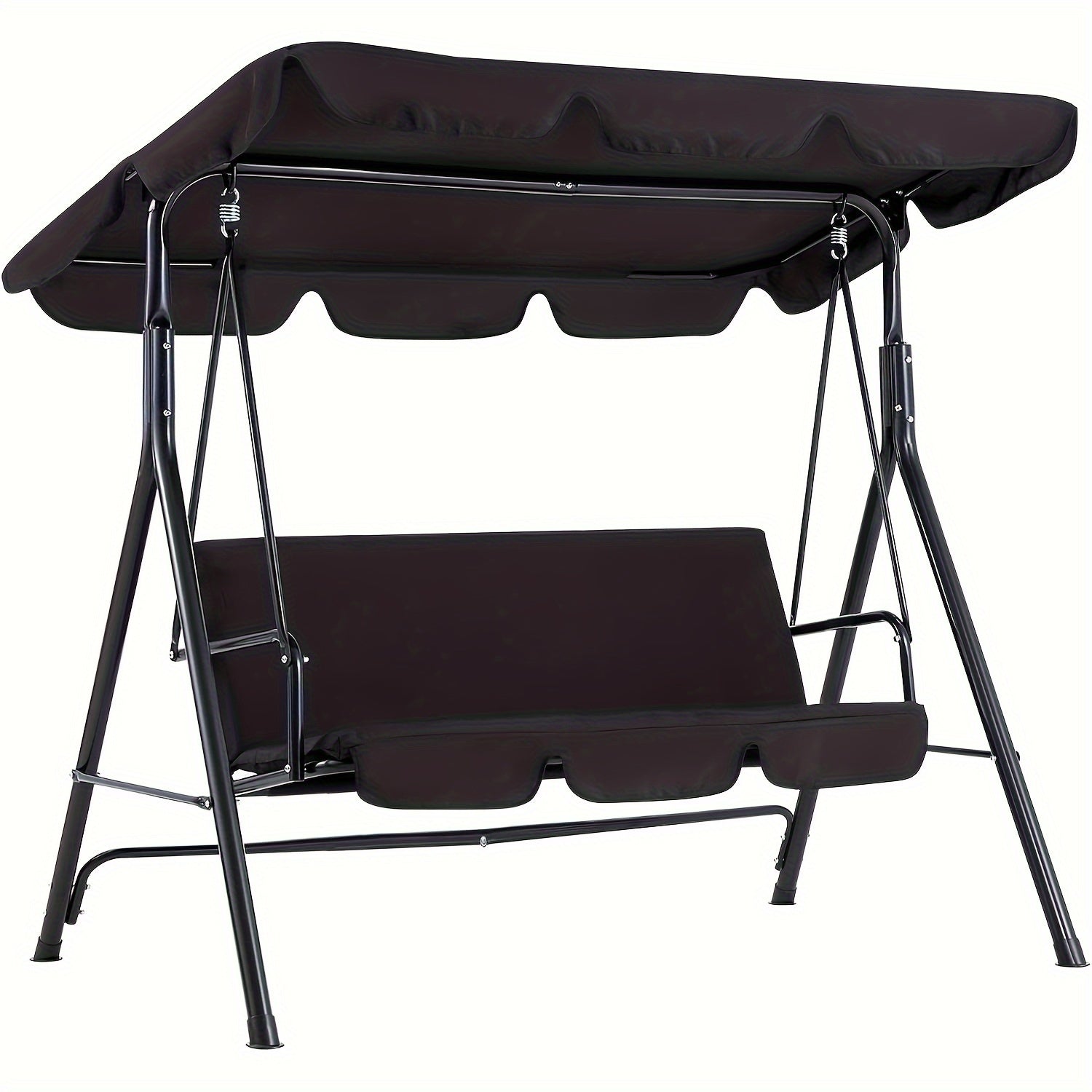 TEMU Yodolla 2-seater Heavy-duty Metal Outdoor Swing Glider Bench With Adjustable Canopy & Removable Cushion - Powder-coated Patio Furniture, Sturdy