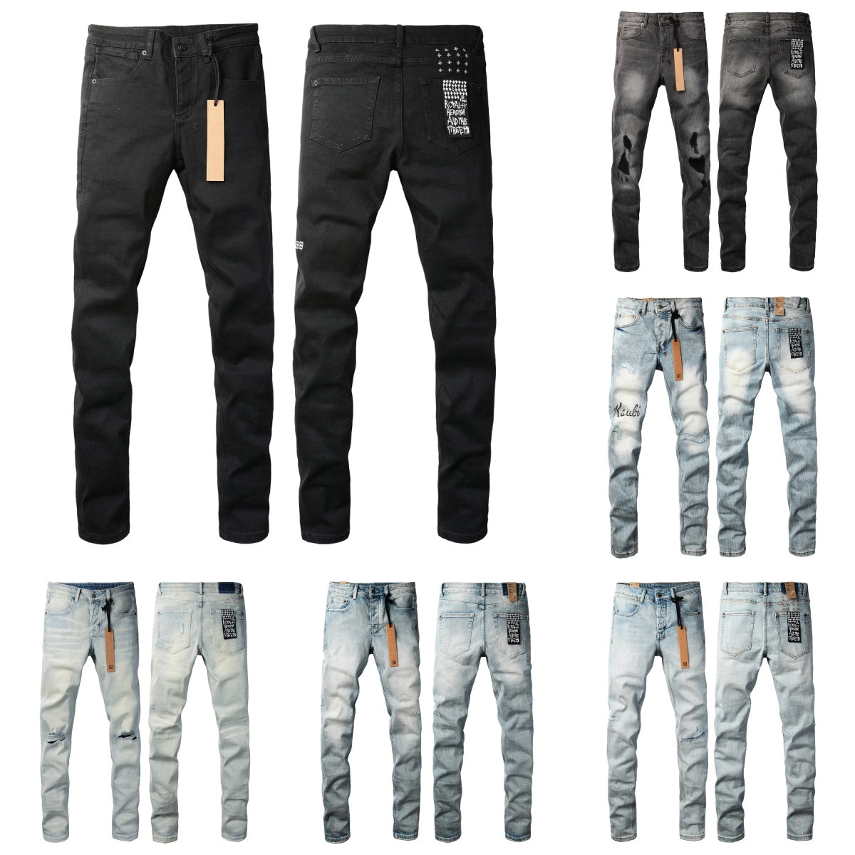 designer jeans ksubi jeans High quality jeans Ksubi men&#039;s jeans Ripped High Street Jeans Retro Paint Spot Patch Hole Denim Streetwear silm Feet