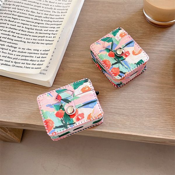 ddmygifts Oil painting flower suitable for Pro1-2-3 generation Bluetooth wireless headphone cover button A