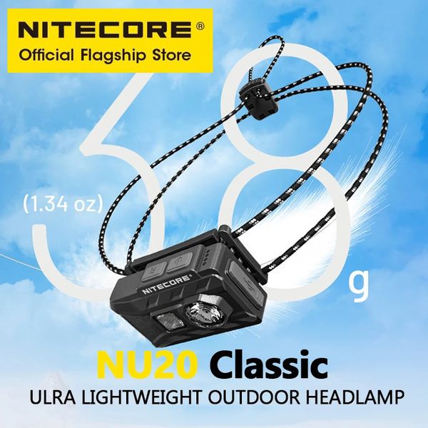 NU20 Classic USBC Rechargeable Headlamp 38 g Ultra Lightweight Headlight For Backpacker Outdoor Camping Trail Running 241125