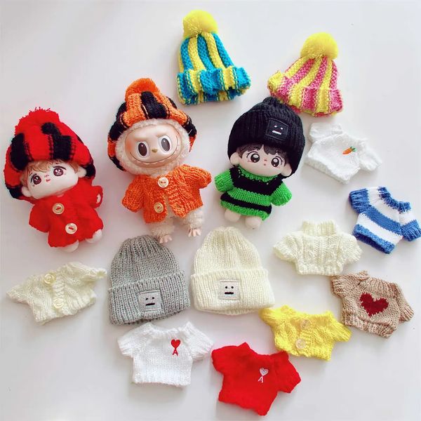 10cm Cute Mini Plush DollS Clothes Outfit Accessories For Korea Kpop Exo Labubu Idol Dolls Sweater Hat Clothing DIY Kid Gift 241219