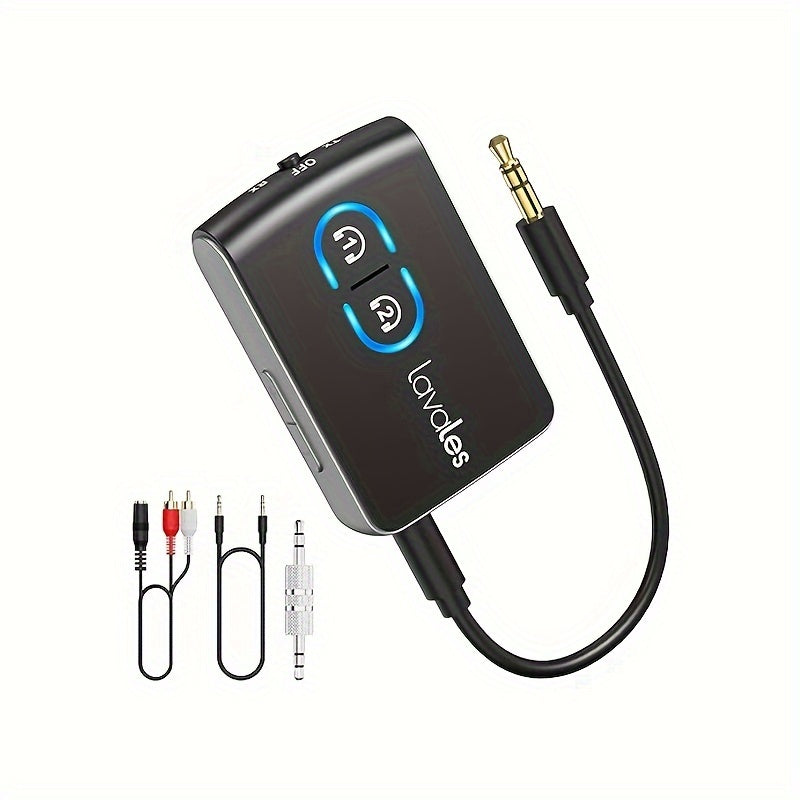 TEMU Lavales Wireless 5.3 Transmitter Receiver For Tv Airplane To Wireless Headphones, Adaptive-lowlatency-hd Audio, 2-in-1 Wireless Aux Adapter For