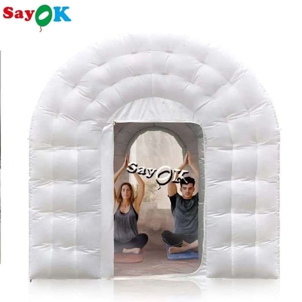 SAYOK-Portable Inflatable Dome Tent White Yoga Tent Bottom for Home Indoor and Outdoor 7*9ft Hot
