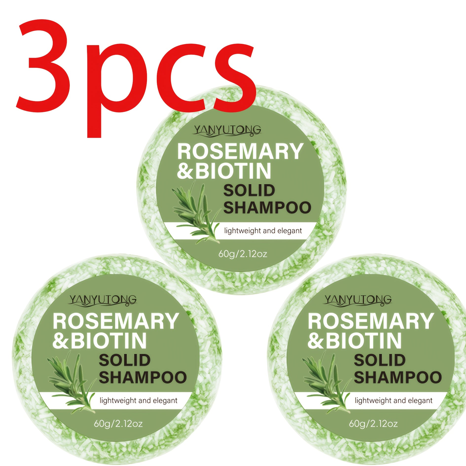 TEMU 3pcs - Rosemary Biotin Shampoo, Deep Cleansing And Oil Control, Moisturizing Strengthening Hair, Texture, Refreshing Non-greasy, Plant- Suitable