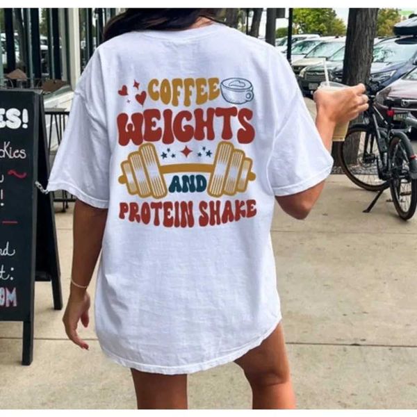Coffee Weight Protein Shirt Coffee Enthusiast Three way Pump Cover T-shirt Boosting Top Muscle Mom Gave Him Gym Gift Exercise T-shirtX240807