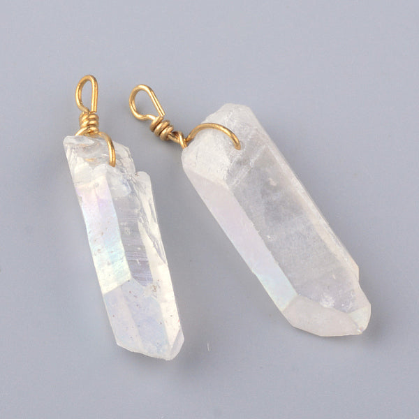 Pendentifs en quartz natirel électrolytique