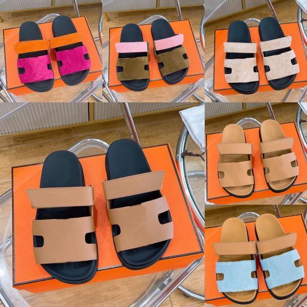 Designer brand sandals, swimming pool pillow sandals, couple slippers, men's and women's summer flat shoes, fashionable suede palm