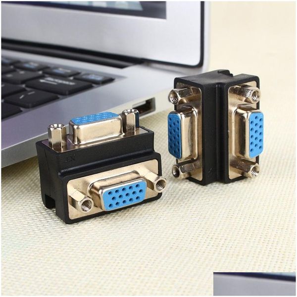 Other Computer Accessories 90 Degree Right Angle 15 Pin Vga Svga Female To Converter Adapter Extender For Cord Monitor Connector Drop Otltu