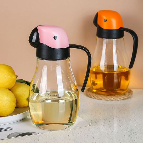 Herb Spice Tools Oil Can Automatic Opening And Closing Parrot Beak Oil Can Glass Leak Proof Soy Sauce Bottle Kitchen Tools Oil Storage Tank