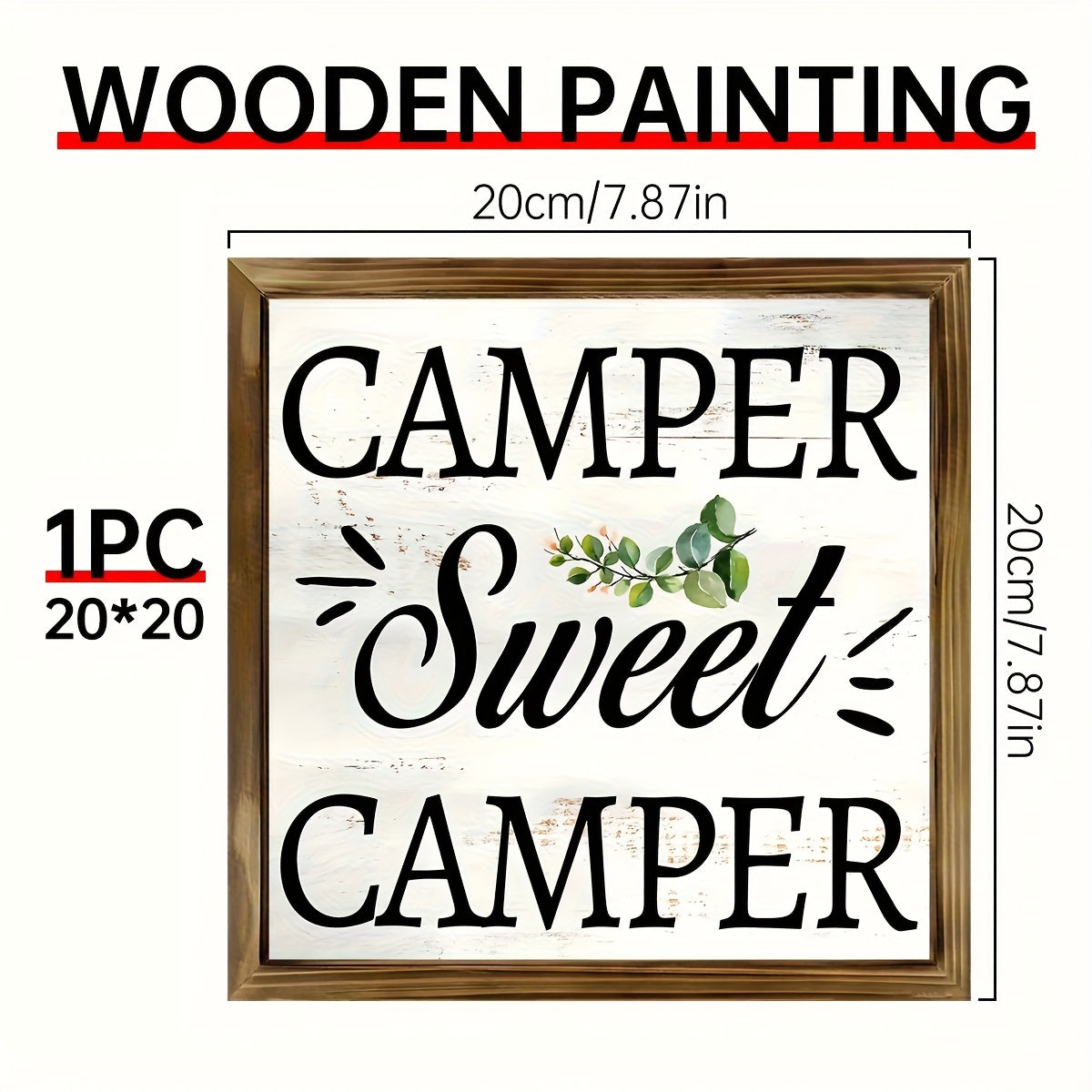 TEMU 1pc Classic Wooden Sign Camper Sweet Camper, Rustic, 2d Flat, Multipurpose, Home Decor Desktop Art, Gift, Bedroom, Living Room, Kitchen,