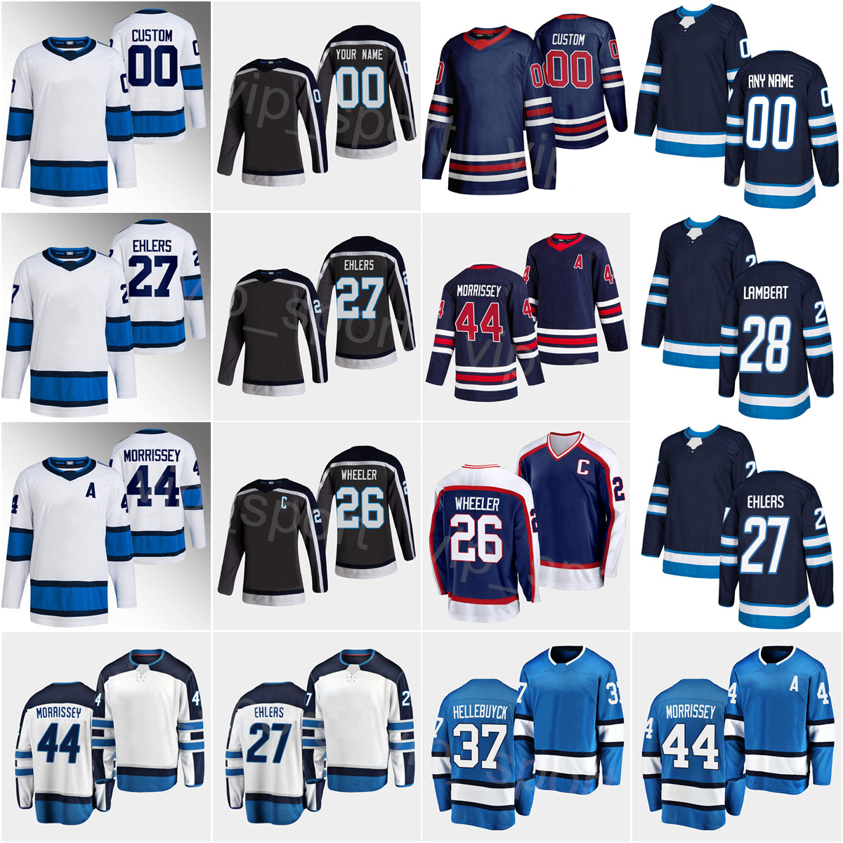 Reverse Retro Hockey 5 Brenden Dillon Jersey 21 Dominic Toninato 12 Jansen Harkins 27 Nikolaj Ehlers 44 Josh Morrissey 37 Connor Hellebuyck 26 Blake