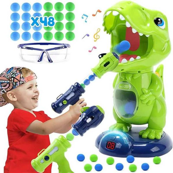 Toys de tiro de dinossauros móveis para jogos de tiro de alvo KidSelectrônico com 2 BOMP Gun48 Balls Party Favor Toys with Score Rec250117