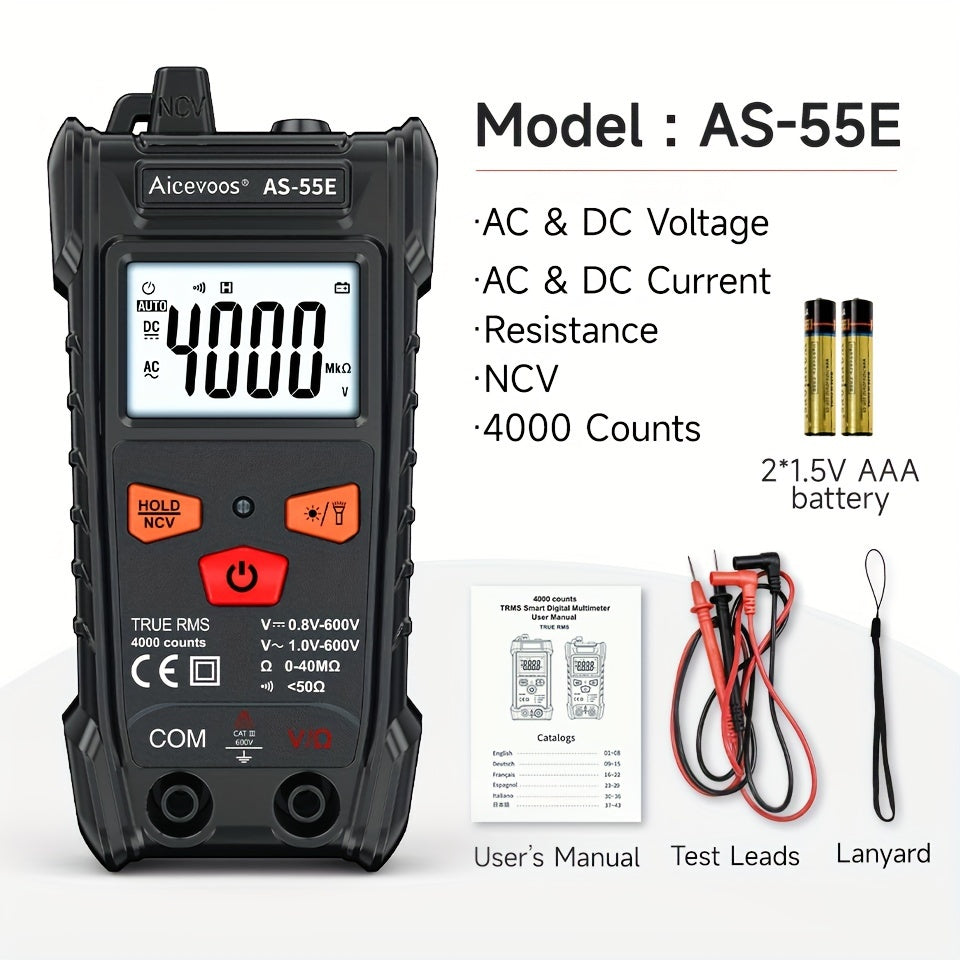 TEMU Aicevoos Digital Multimeter True Range Voltage Tester Electrical Professional Multimetro Ncv