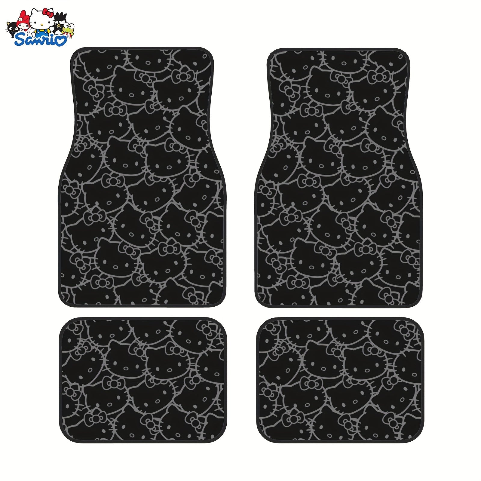 TEMU 4pc Authorized By Hello Kitty Car Floor Mat Set - Waterproof And Non-slip, Suitable For Car Seat Protectors And Interior Decoration Halloween