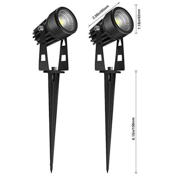 Aluminum LED garden light 5W outdoor peak lawn light waterproof LED spotlight 0.5m wire AC110V220V DC12V24V X2411021
