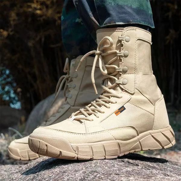 Lightweight Mens Tactical Shoes Combat Boots Training Lace Up Waterproof Outdoor Botas Hiking Breathable 240709