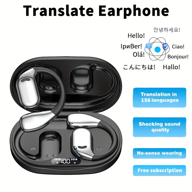 TEMU Ai Language Translation Earbuds Real Time, 3-in-1 Ai Translator Earbuds, 5.4 Wireless Headphones, 156 Languages Translation For Ios And
