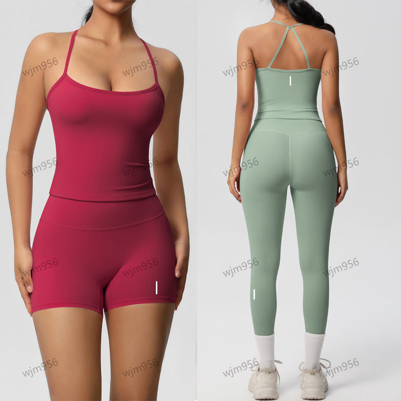 Yoga gym clothing women sports bra tank top lingerie and high waist running shorts leggings pants workout set dyfne impact shorts suit Training ropa
