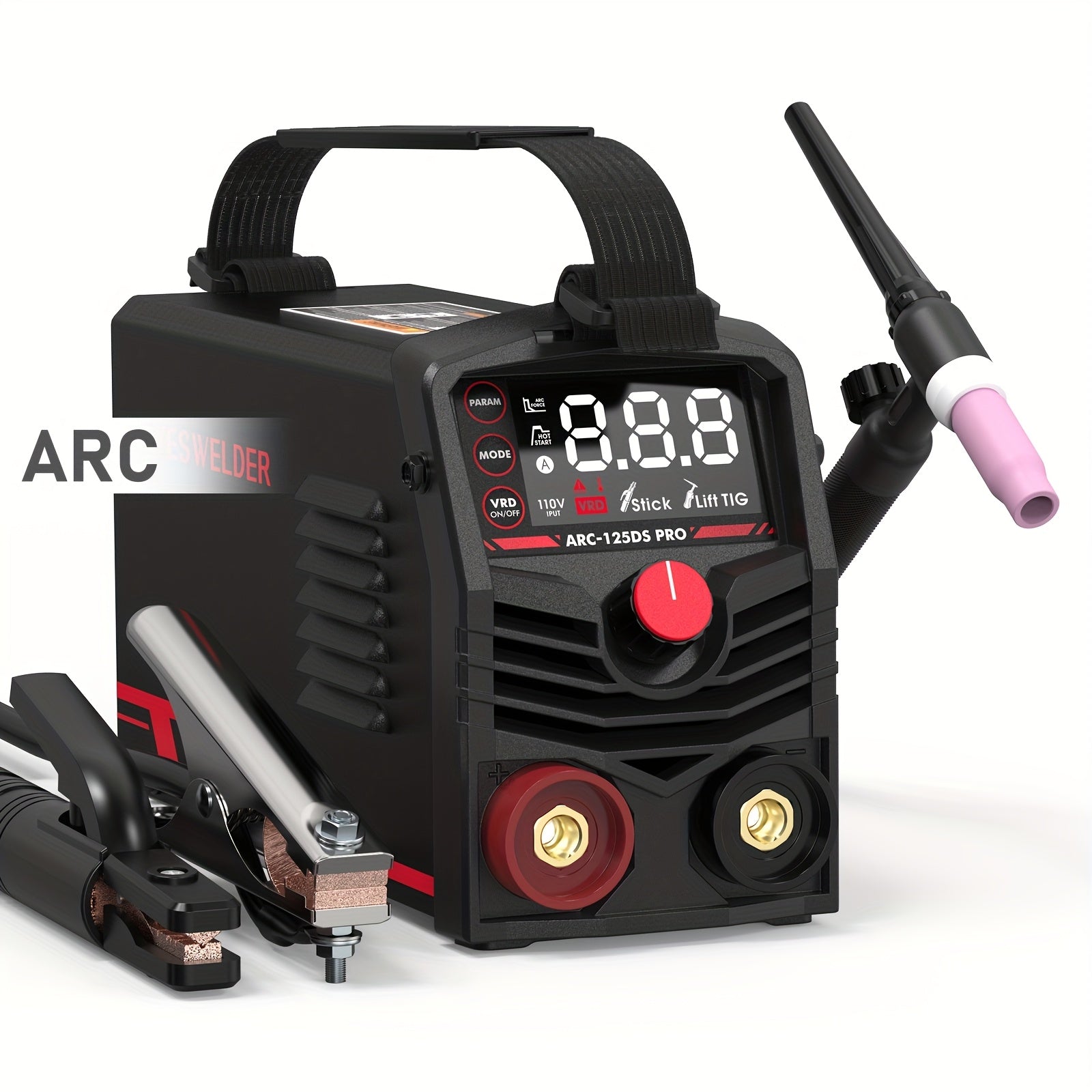TEMU Welder With Large Led Display, 125amp Arc Welding Machine, 110v Portable Mma Welder