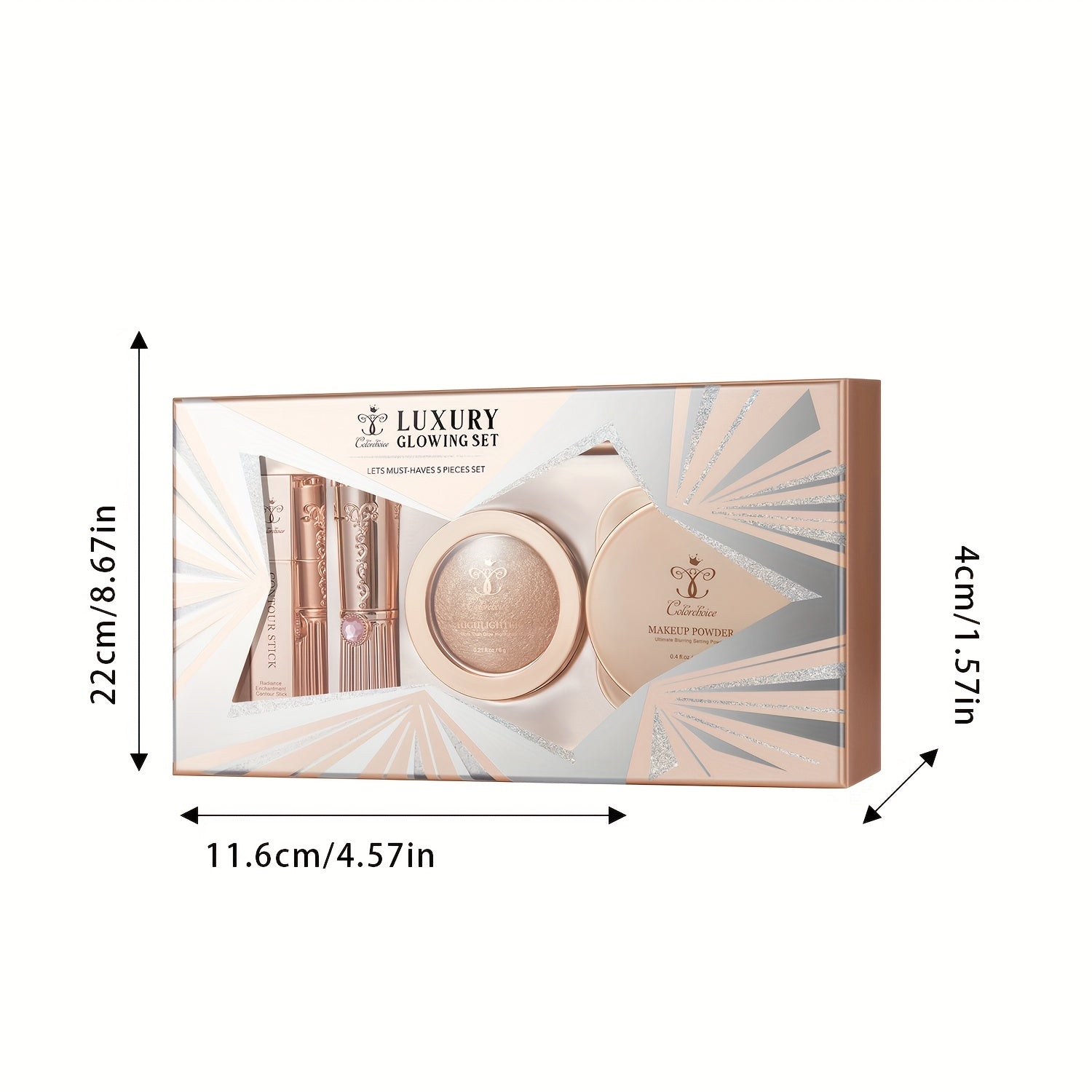 TEMU Five-piece Makeup Set: Lip Gloss, Eyebrow Pencil, Shadow Pen, Foundation, Lip Liner, Long-lasting Water Resistance That Prevents Makeup From