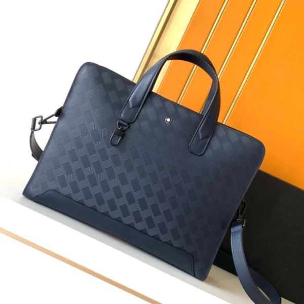 new 10A 129962 Briefcase designer bags luxury business handbag Laptop bag notebook bag computer handbags formal Shoulder BLUE