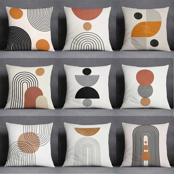 pillowcase Nordic style simple geometric case sofa cushion cover living room bedroom square car case 45x45cm X241018