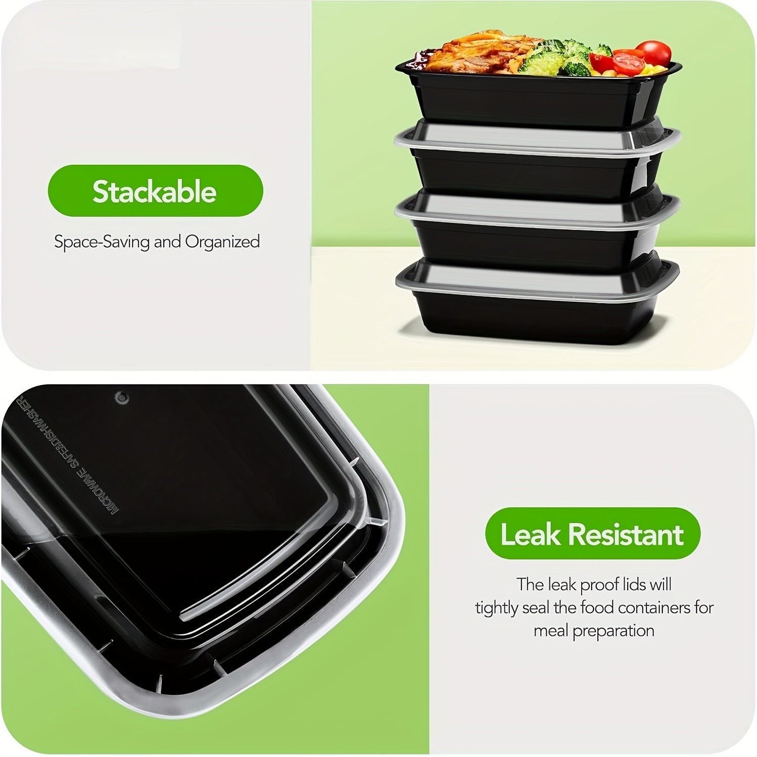 TEMU 100pcs 32oz Disposable Lunch Boxes With Lids - Bpa Free, Disposable Take Out Boxes, Microwave & Dishwasher Safe - For Halloween Party , Thanks