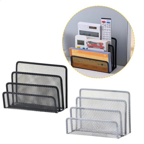 Three-layer Grid Desk Bookshelf Desktop Office Storage Metal Grid Business Card Notebook Stand Office Organizer School Supplies 240826