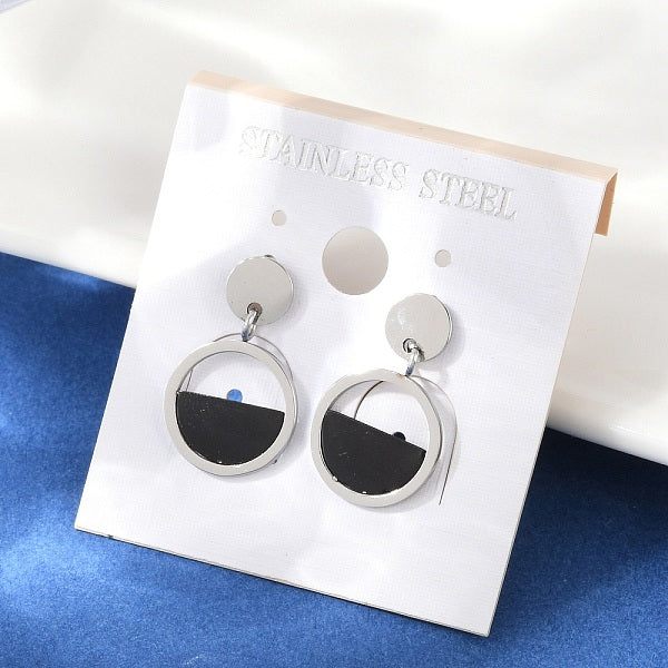 Boucles d'oreilles pendantes en plastique et acier inoxydable 304