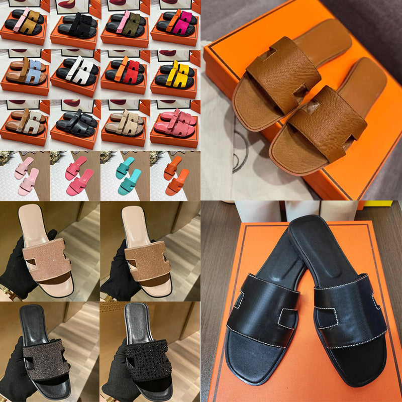 free shipping designer slippers for womens sandals luxury slides slipper leather black white green brown outdoor indoor casual shoes sliders sandal