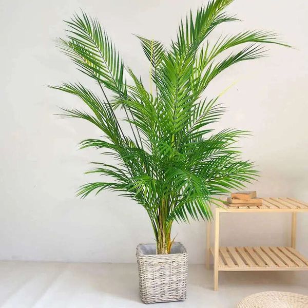 Plants Fake Palm Large 120Cm Artificial Branch Real Touch Leaves Trcal Branches For Home Office Indoor Decoration 240127 Es es
