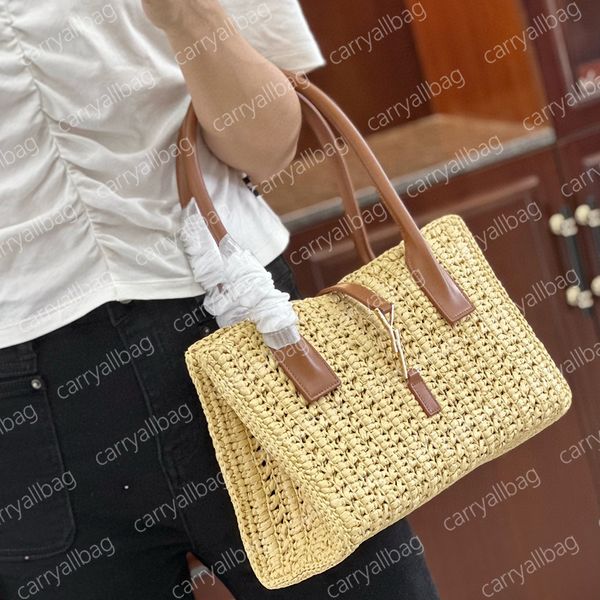 Straw Tote Bag Crocheted Raffia Underarm Shoulder Bag Summer Beach Bag Top Handle Women Shopping Bags Top Mirror Quality Designer Luxury Bag