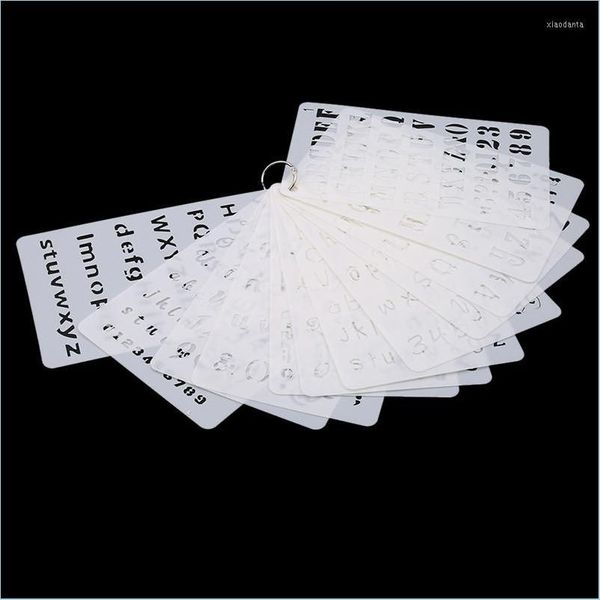 Craft Tools Craft Tools 12Pcs-Set Letter And Number Stencils Alphabet Stencil For A5 Journal Supplies Scrapbooking Paint Homeindustry Dhtub