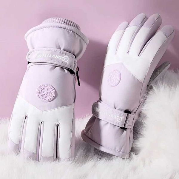 Ski Gloves Women Men Waterproof Padded Thickened Cotton Warm Windproof Outdoor Sports Students Riding MotorcycXJ241107