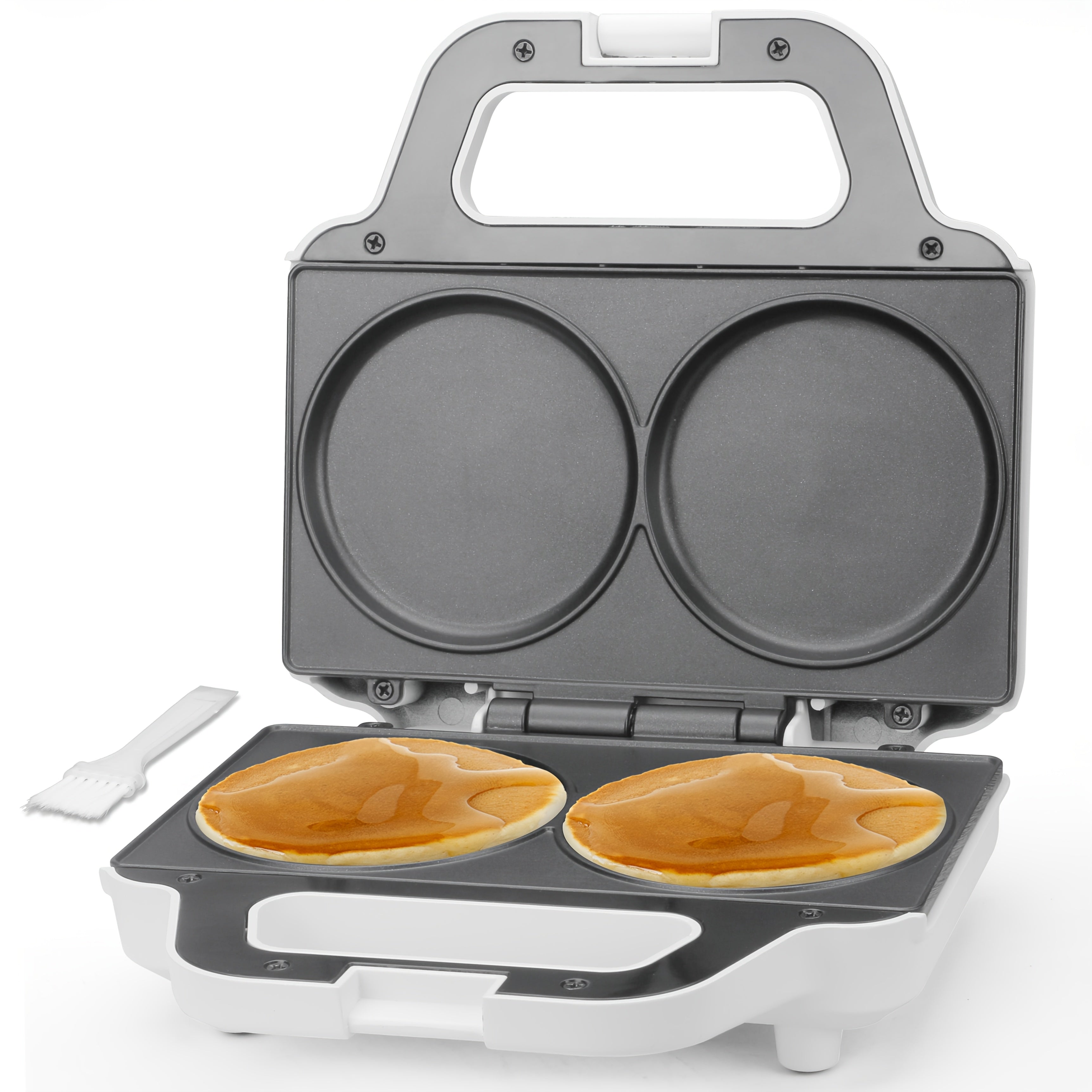 TEMU 4 Inch Double Maker, Electric Arepa Maker Or Pancakes & & Eggs, & Breakfast Griddle, Kitchen Appliances, White