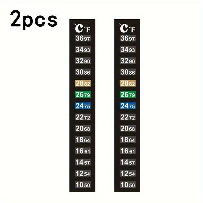 TEMU 2 Pack Aquarium Temperature Monitor Thermometer With Color-coded Scale & °c-°f Display - Easy-to-use Adhesive Thermometer Sticks For Fish Tank,