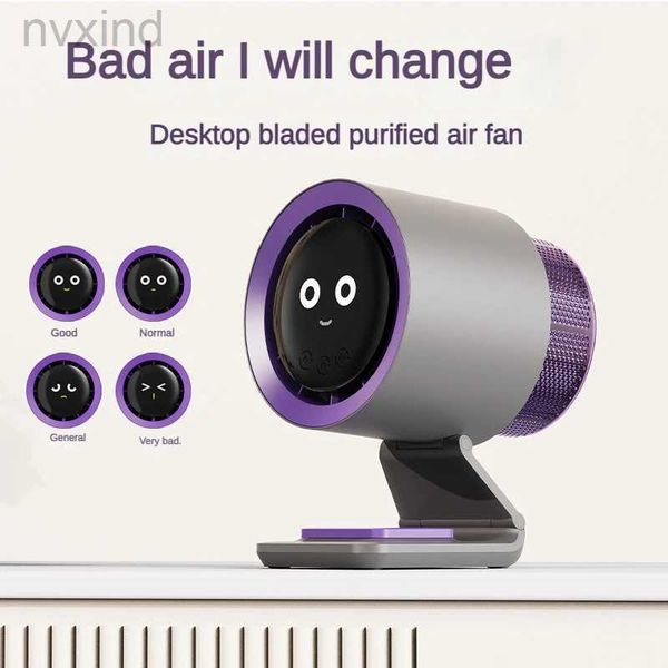 Electric Fans Desktop electric purification folding 2024 new cross-border desktop digital display air conditioner fanless mini fan y240621