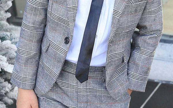 Suits Formal Children Plaid Dress Suit Set Boy Wedding Party Catwalk Piano Performance Costume Kids Plaid Blazer Pants Clothing Sets
