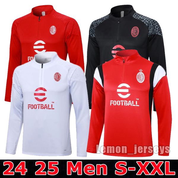 2024 2025 AC men soccer tracksuits survetement 24 25 Football Training top veste maillot de foot AC tracksuit football jogging Training top