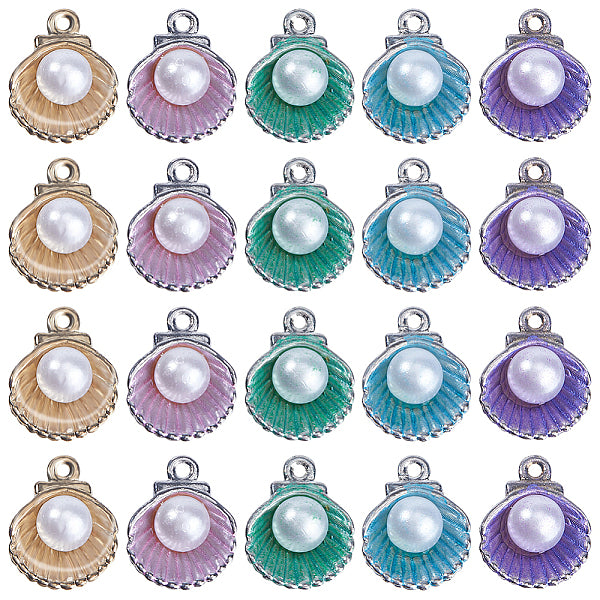 50pcs 5 Farben Legierung Emaille Charms