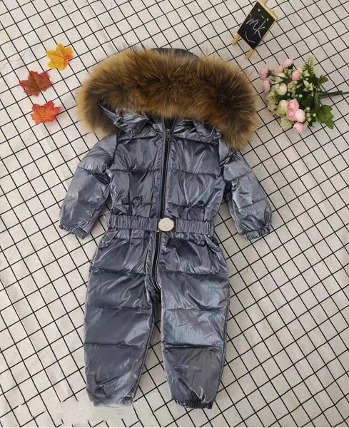 winter down jackets winter Baby onesie down coats White goose down filling jackets designer babies fashion winter coats Large fur collar tod