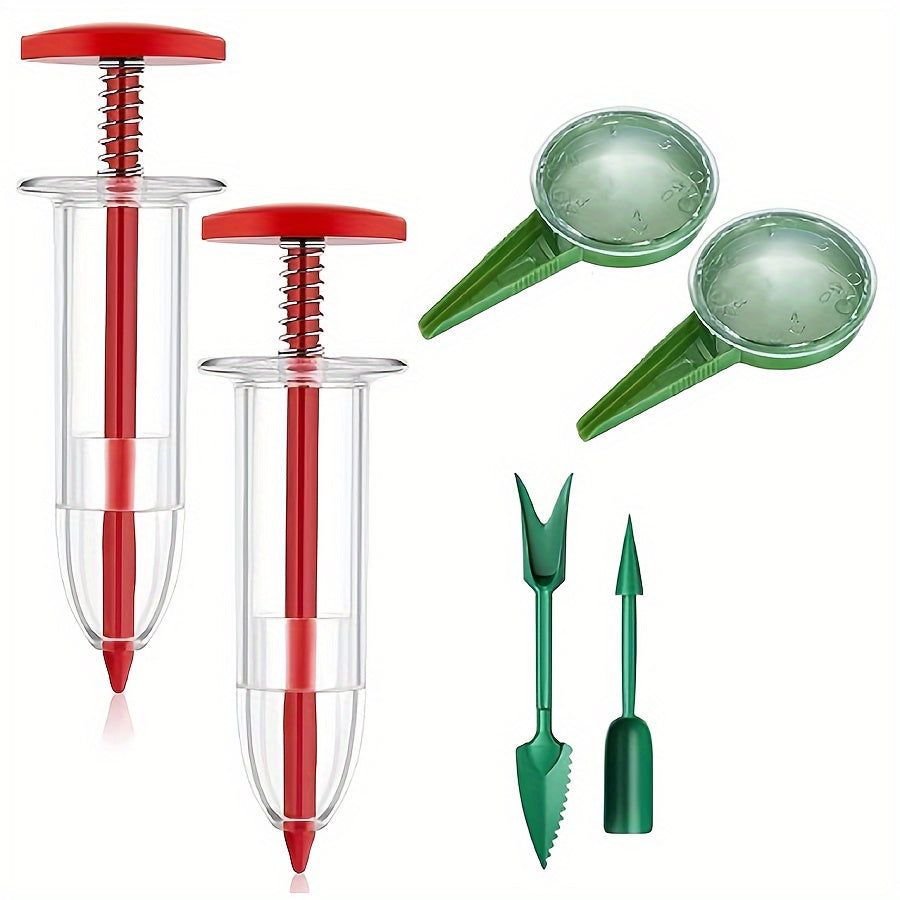 TEMU 6pcs Mini Planter, 2024 New Mini Planter Tools, Seed Dispenser Hand Planter And Wide Side Set