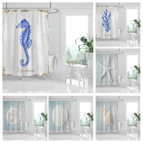 Home waterproof fabric bathroom curtain accessories 90x200 shower curtain 240 * 200 Atlantis style shower curtain Y240815