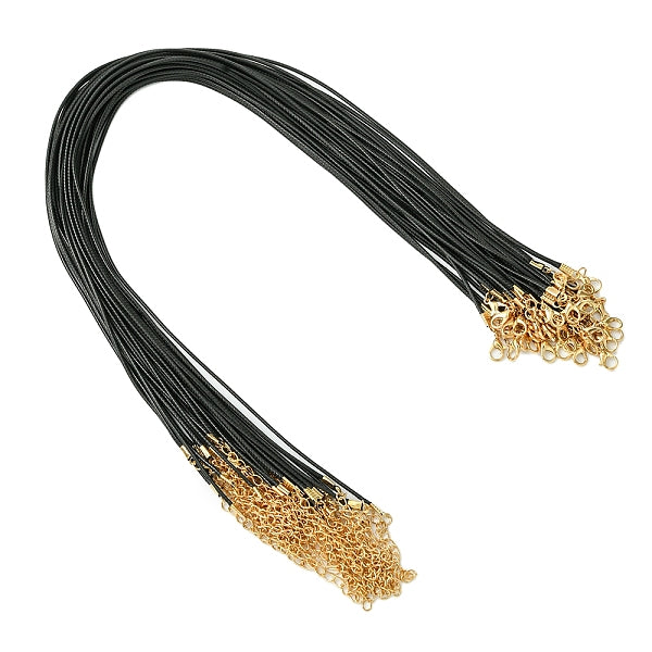 36 pieza de cordón encerado negro para hacer collares