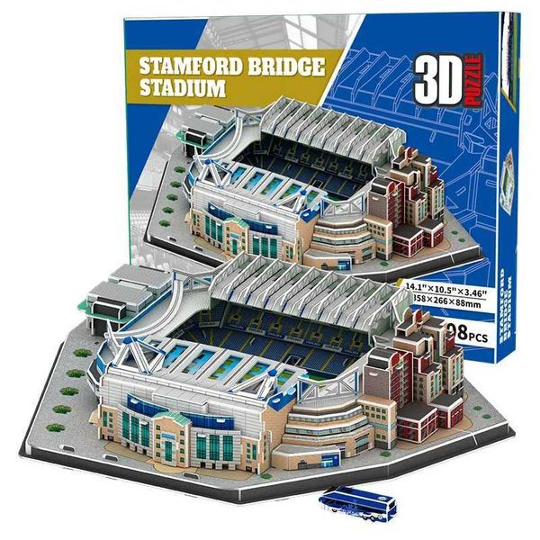 DIY Chelsea Stamford Bridge Football Stadium 3d Stereo Puzzle Model SZ W250117