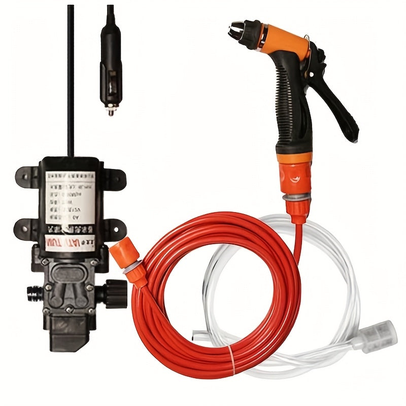 TEMU 160 Psi Portable Electric High-pressure 12v Car Wash Gun Pump With Adjustable Spray Nozzle & Pressure Switch - Ideal For , Garden Watering, And
