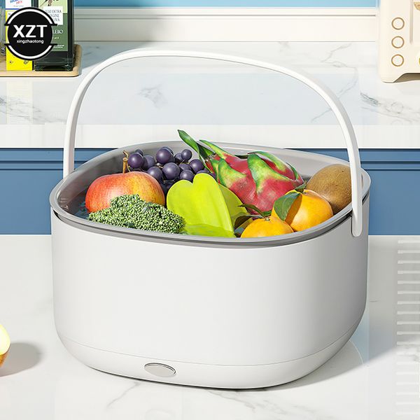 Fruit Vegetable Tools EST Cleaning Machine Basket Electric Ultrasonic Cleaner Multifunctional Kitchen Food Grains Purifier 230731