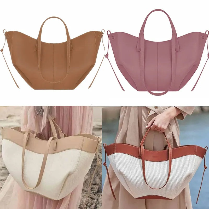 Le Cyme Mini Large tote bag full grain textured leather polene designer magnetic buckle closure women handbags totes